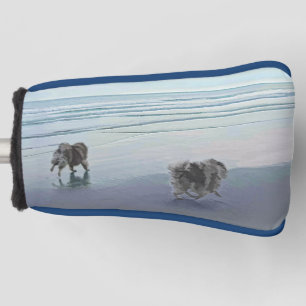 Keeshonden aan de Zee Schilderij Honden Kunst Golfheadcover