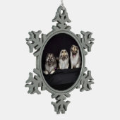 Keeshonden for Keeps Snowflake Pewter Ornament (Links)