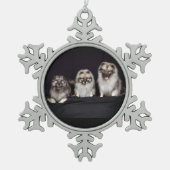 Keeshonden for Keeps Snowflake Pewter Ornament (Voorkant)