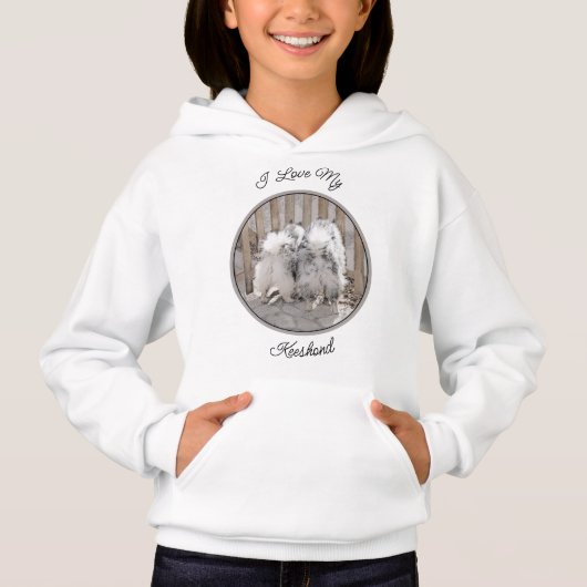 Keeshonds bij het schilderen van de poort - Oorspr (Voorkant)