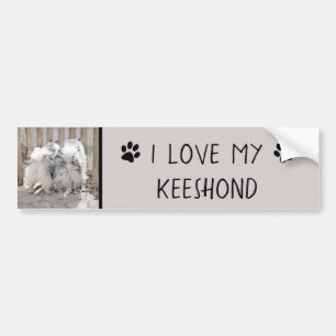 Keeshonds bij het schilderen van de poort - Oorspr Bumpersticker