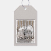 Keeshonds bij het schilderen van de poort - Oorspr Cadeaulabel (Achterkant)