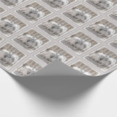 Keeshonds bij het schilderen van de poort - Oorspr Cadeaupapier (Hoek)