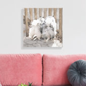 Keeshonds bij het schilderen van de poort - Oorspr Canvas Afdruk (Insitu (Woonkamer))