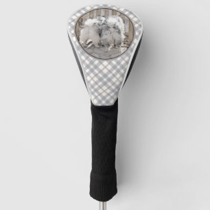 Keeshonds bij het schilderen van de poort - Oorspr Golfheadcover