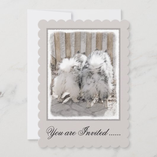 Keeshonds bij het schilderen van de poort - Oorspr Kaart (Voorkant)