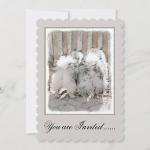 Keeshonds bij het schilderen van de poort - Oorspr Kaart