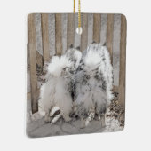 Keeshonds bij het schilderen van de poort - Oorspr Keramisch Ornament (Rechts)