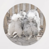 Keeshonds bij het schilderen van de poort - Oorspr Labels (Design 2)