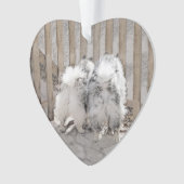 Keeshonds bij het schilderen van de poort - Oorspr Ornament (voorkant)