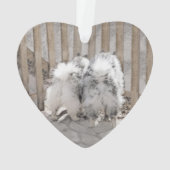 Keeshonds bij het schilderen van de poort - Oorspr Ornament (achterkant)