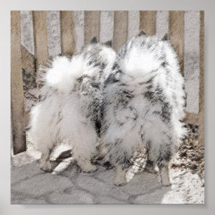 Keeshonds bij het schilderen van de poort - Oorspr Poster