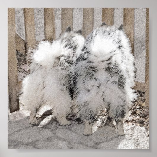 Keeshonds bij het schilderen van de poort - Oorspr Poster (Voorkant)