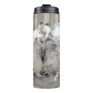 Keeshonds bij het schilderen van de poort - Oorspr Thermosbeker