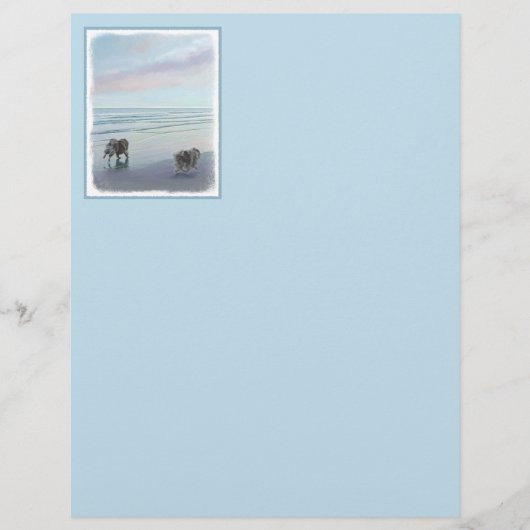 Keeshonds in de Seashore-schilderkunst (Voorkant)