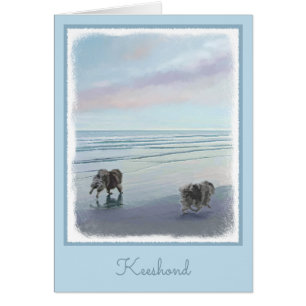 Keeshonds in de Seashore-schilderkunst