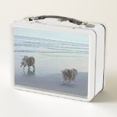 Keeshonds in de Seashore-schilderkunst (Achterkant)