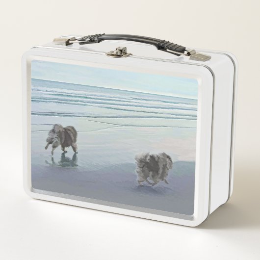 Keeshonds in de Seashore-schilderkunst (Voorkant)