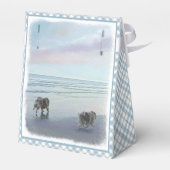 Keeshonds in de Seashore-schilderkunst Bedankdoosjes (Achterkant)
