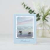 Keeshonds in de Seashore-schilderkunst Briefkaart (Staand voorkant)
