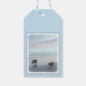 Keeshonds in de Seashore-schilderkunst Cadeaulabel (Achterkant)