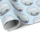 Keeshonds in de Seashore-schilderkunst Cadeaupapier (Rol Hoek)