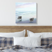 Keeshonds in de Seashore-schilderkunst Canvas Afdruk (Insitu (Slaapkamer))