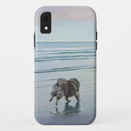 Keeshonds in de Seashore-schilderkunst Case-Mate iPhone Case (Achterkant)