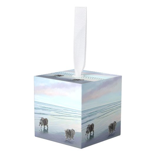 Keeshonds in de Seashore-schilderkunst Decoratie (Voorkant hoekig)