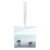 Keeshonds in de Seashore-schilderkunst Decoratie (Rechts)