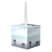 Keeshonds in de Seashore-schilderkunst Decoratie (Achter hoekig)