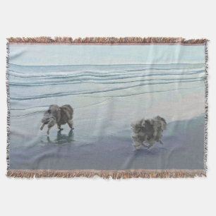 Keeshonds in de Seashore-schilderkunst Deken