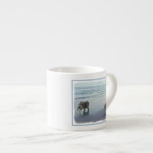 Keeshonds in de Seashore-schilderkunst Espresso Kop (Voorkant rechts)