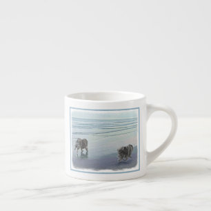 Keeshonds in de Seashore-schilderkunst Espresso Kop
