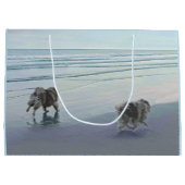 Keeshonds in de Seashore-schilderkunst Groot Cadeauzakje (Achterkant)