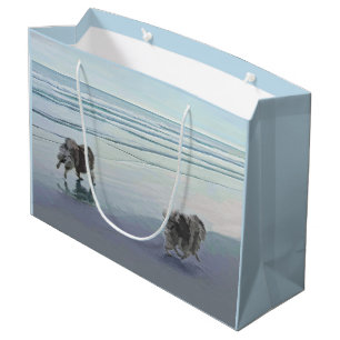 Keeshonds in de Seashore-schilderkunst Groot Cadeauzakje