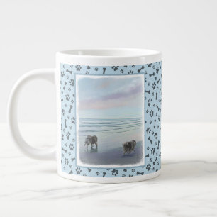 Keeshonds in de Seashore-schilderkunst Grote Koffiekop