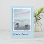 Keeshonds in de Seashore-schilderkunst Kaart (Staand voorkant)