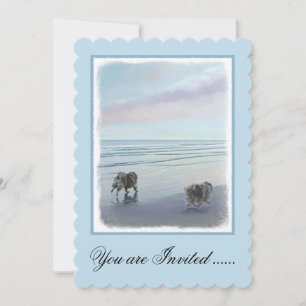 Keeshonds in de Seashore-schilderkunst Kaart