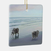 Keeshonds in de Seashore-schilderkunst Keramisch Ornament (Rechts)