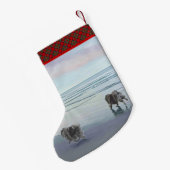 Keeshonds in de Seashore-schilderkunst Kleine Kerstsok (Achterkant (Hangend))