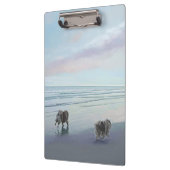 Keeshonds in de Seashore-schilderkunst Klembord (Links)