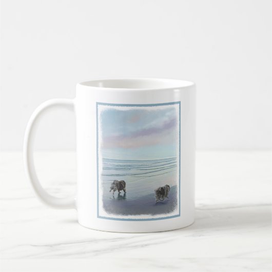 Keeshonds in de Seashore-schilderkunst Koffiemok (Links)