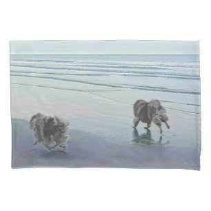 Keeshonds in de Seashore-schilderkunst Kussensloop