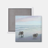 Keeshonds in de Seashore-schilderkunst Magneet (Voorkant / Achterkant)