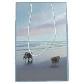 Keeshonds in de Seashore-schilderkunst Medium Cadeauzakje (Voorkant)