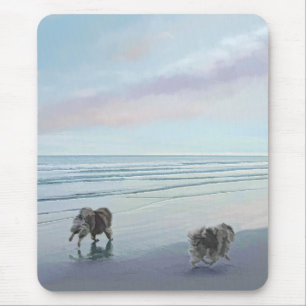 Keeshonds in de Seashore-schilderkunst Muismat
