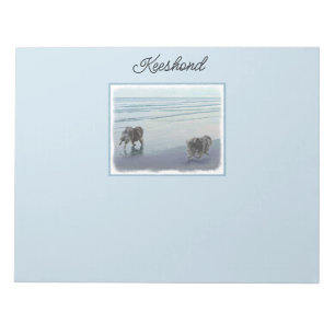 Keeshonds in de Seashore-schilderkunst Notitieblok