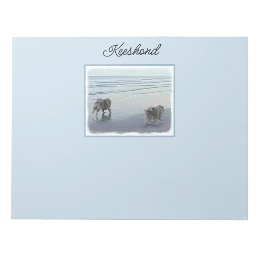 Keeshonds in de Seashore-schilderkunst Notitieblok (Voorkant)