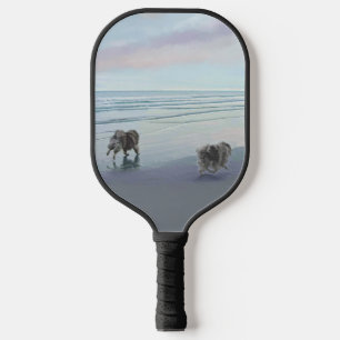 Keeshonds in de Seashore-schilderkunst Pickleb Pickleball Paddle